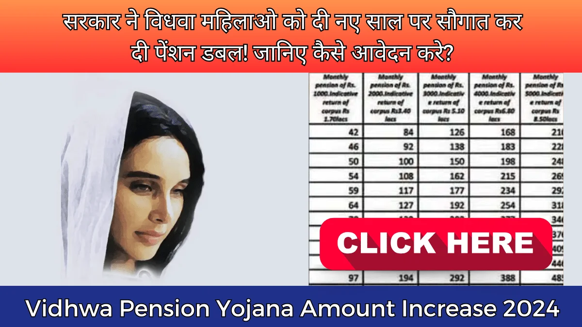 Vidhwa Pension Yojana Amount Increase 2024 सरकार ने विधवा महिलाओ को दी नए साल पर सौगात कर दी पेंशन डबल! जानिए कैसे आवेदन करे?