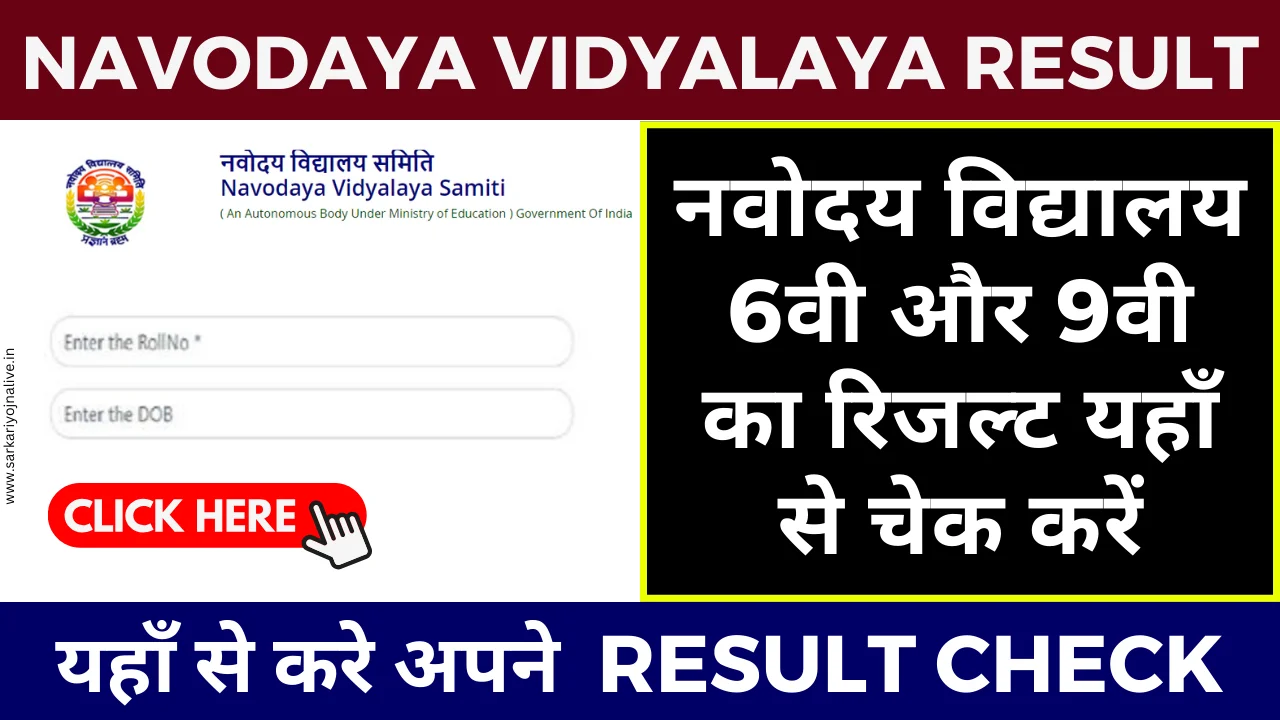 Navodaya Result 2024: 6वीं और 9वीं कक्षा के परिणाम नामानुसार यहाँ देखें