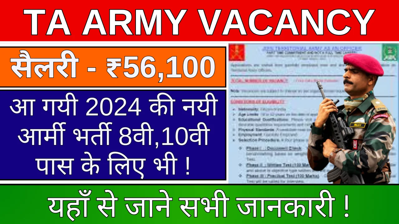 TA Army Vacancy 2024: आर्मी भर्ती के लिए नोटिफिकेशन जारी, जाने कैसे करें आवेदन