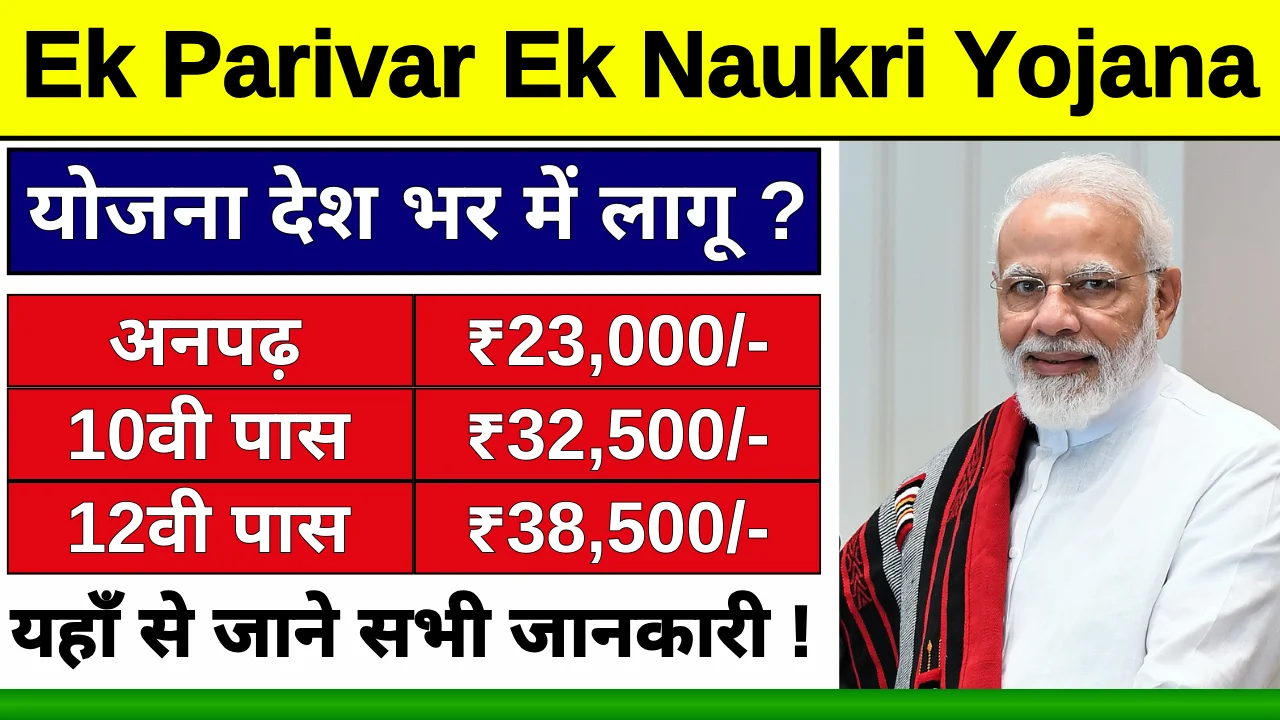 Ek Parivar Ek Naukri Yojana 2024: सभी परिवारों के एक सदस्य को मिलेगी नौकरी, ऐसे अप्लाई करें