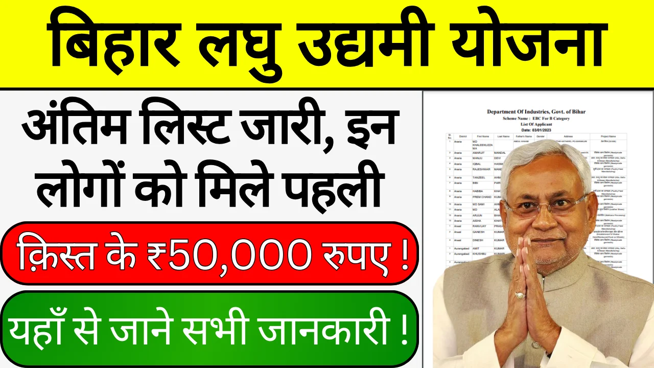 Laghu Udyami Yojana: अंतिम लिस्ट जारी, इन लोगों को मिली ₹50000 की पहली किस्त, चेक करे लिस्ट में अपना नाम